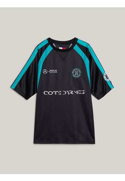 Camiseta Negra De Fútbol Tommy X Mercedes F1 X CR Lewis Hamilton Tommy Hilfiger