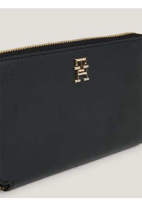 Billetera Negra Iconic Grande Con Cremallera Tommy Hilfiger