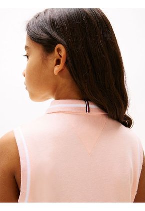 Vestido Rosa Tipo Polo Con Diseño Calado Tommy Hilfiger