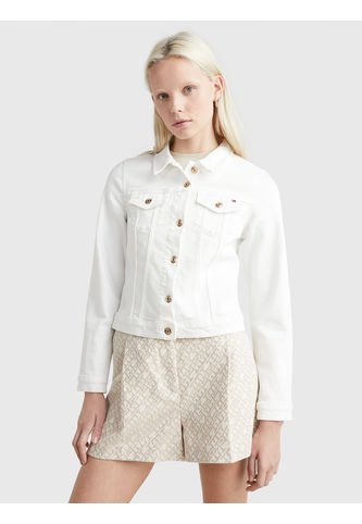Chaqueta Vaquera Blanca De Corte Slim Mujer Blanco Tommy Hilfiger Tommy Hilfiger