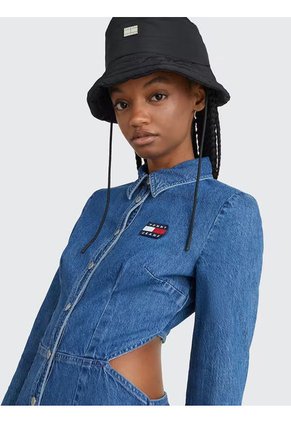 Vestido Vaquero Camisero Con Cintura Ajustada Mujer Azul Tommy Jeans