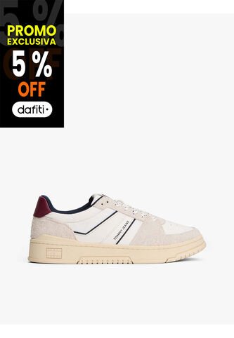 Tenis Negro De Ante Con Mezcla De Texturas Tommy Hilfiger Tommy Hilfiger