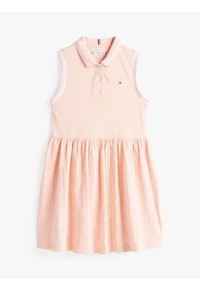 Vestido Rosa Tipo Polo Con Diseño Calado Tommy Hilfiger