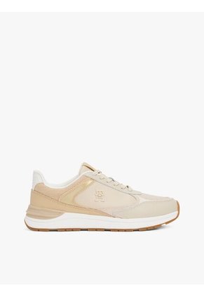 Tenis Beige Con Texturas Mixtas Tommy Hilfiger