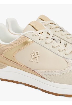 Tenis Beige Con Texturas Mixtas Tommy Hilfiger
