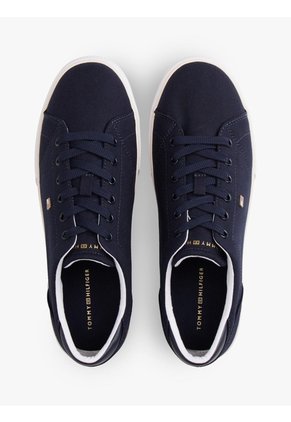 Tenis Azul Marino De Diseño Bajo En Lona Tommy Hilfiger