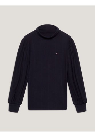 Camiseta Azul Con Cuello Alto Para Niña Tommy Hilfiger Tommy Hilfiger