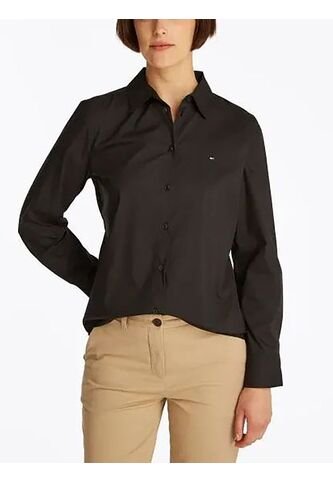 Camisa Negra De Popelín De Corte Regular Tommy Hilfiger Tommy Hilfiger