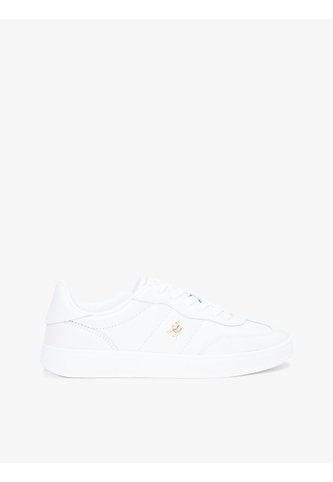 Tenis Blanco De Cuero Con Monograma Metalizado Tommy Hilfiger Tommy Hilfiger