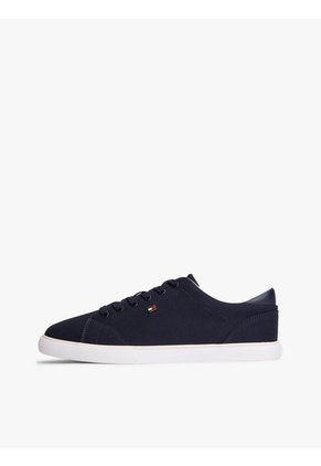 Tenis Azul Marino De Diseño Bajo En Lona Tommy Hilfiger