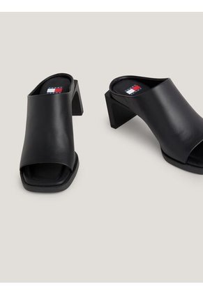 Tacón Ancho De Cuero Negro Para Mujer  Tommy Hilfiger