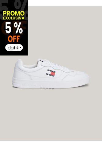 Tenis Blanco De Cuero Color Block Tommy Hilfiger Tommy Hilfiger