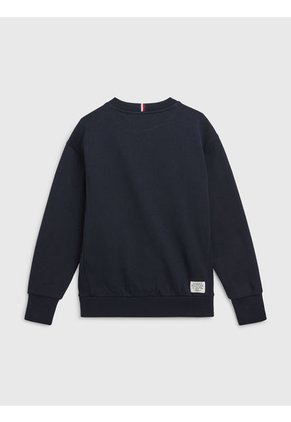 Sudadera Niño De Felpa Con Aplicación Con Logo Azul Tommy Hilfiger