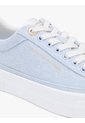 Tenis Celeste De Lona Lavada Con Plataforma Tommy Hilfiger de Tommy Hilfiger