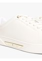 Tenis Blanco De Cuero Con Insignia Del Logo Tommy Hilfiger de Tommy Hilfiger