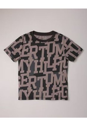 Camiseta Negra Con Diseño De Estampado TH Tommy Hilfiger