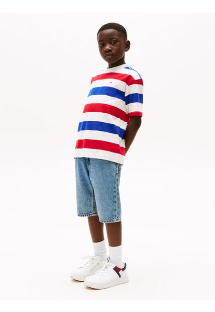 Camiseta Multicolor De Cuello Redondo Con Logo Bordado Tommy Hilfiger