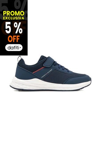 Tenis Azul Con Diseño Cierre De Velcro Y Cordones Tommy Hilfiger Tommy Hilfiger