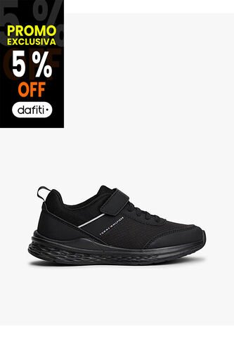 Tenis Negro Con Diseño Cierre De Velcro Y Cordones Tommy Hilfiger Tommy Hilfiger