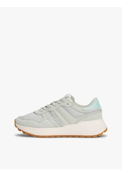 Tenis Verde De Ante Con Suela Con Tacos Tommy Hilfiger