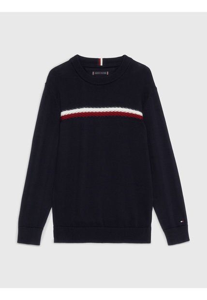 Saco De Niño Con Diseño Global Stripe En Intarsia Tommy Hilfiger