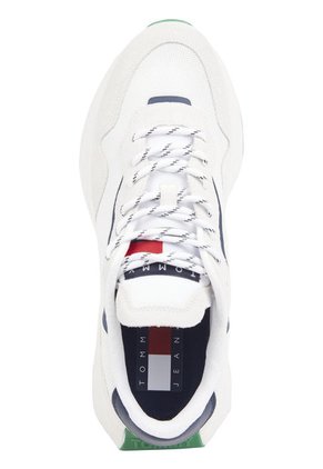 Tenis De Running Color Block Dentadas Hombre Blanco Tommy Hilfiger