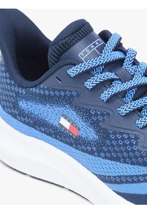 Tenis Azul Marino En Punto Jacquard Con Logo Tommy Hilfiger