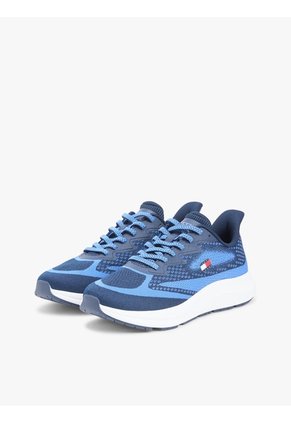 Tenis Azul Marino En Punto Jacquard Con Logo Tommy Hilfiger