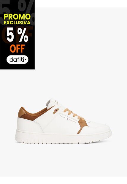 Tenis Blanco Texturizados Con Suela Dentada Tommy Hilfiger