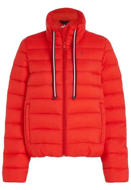 Chaqueta Roja Acolchada Con Logo Bordado Tommy Hilfiger