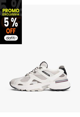 Tenis Gris Deportivos Con Monotipo Hilfiger Tommy Hilfiger Tommy Hilfiger