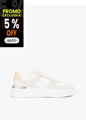 Tenis Beige Con Mezcla De Texturas Tommy Hilfiger Tommy Hilfiger