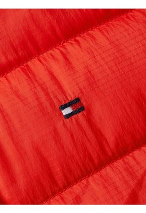 Chaqueta Roja Acolchada Con Logo Bordado Tommy Hilfiger