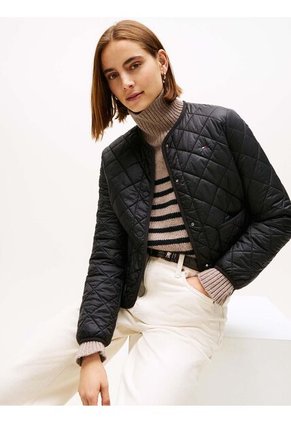 Chaqueta Negra Acolchada Ligera Y Repelente Al Agua Tommy Hilfiger