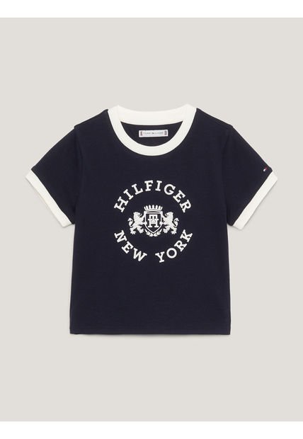 Camiseta De Niña Entallada Con Escudo Tommy Hilfiger