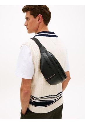 Canguro Negro TH Central Con Logo Tommy Hilfiger