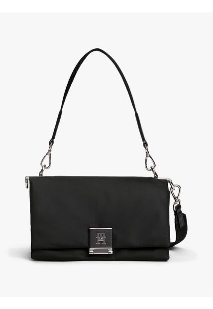 Bolso Negro Cruzado Con Correa De Cinta Tommy Hilfiger
