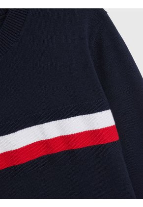 Suéter Niño Essential Con Cinta Distintiva Azul Tommy Hilfiger