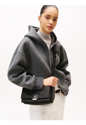 Bolso Negro Cruzado Con Correa De Cinta Tommy Hilfiger