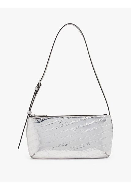 Bolso Blanco De Hombro Metalizado Con Logo Tommy Hilfiger