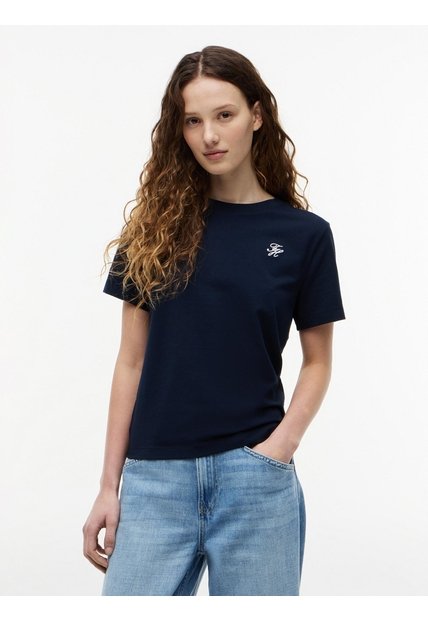 Camiseta Multicolor De Cuello Redondo Con Logo Bordado Tommy Hilfiger