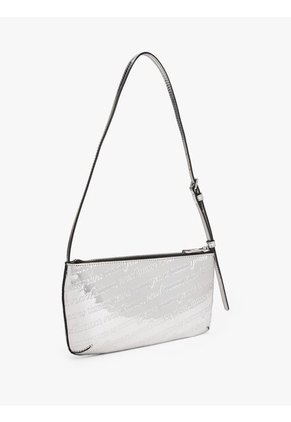Bolso Blanco De Hombro Metalizado Con Logo Tommy Hilfiger