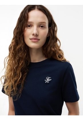 Camiseta Multicolor De Cuello Redondo Con Logo Bordado Tommy Hilfiger