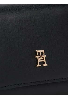 Billetera Negra Trifold Con Monograma TH Tommy Hilfiger