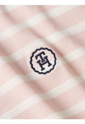 Polo Con Diseño De Rayas Rosadas Y Logo Para Mujer Tommy Hilfiger