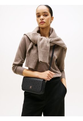 Bolso Negro Mensajero Hilfiger Icon Con Logo Tommy Hilfiger