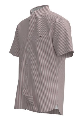 Camisa De Rayas Rosa Con Manga Corta Hombre  Tommy Hilfiger