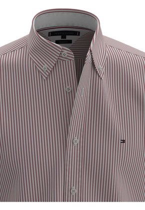 Camisa De Rayas Rosa Con Manga Corta Hombre  Tommy Hilfiger