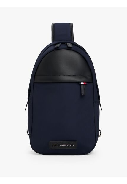 Bolso Azul Cruzado Con Parche Del Logo Tommy Hilfiger