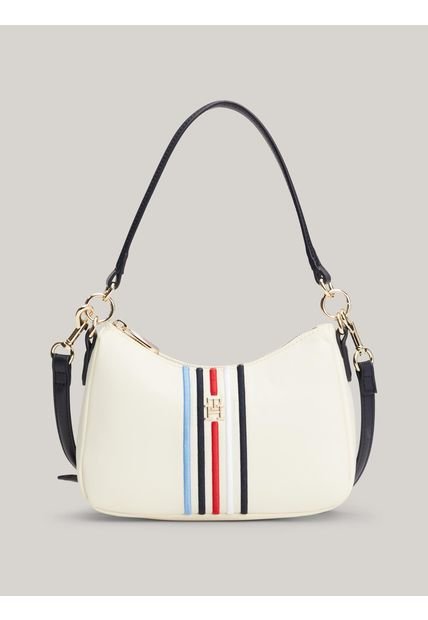 Bolso Blanco De Hombro Signature Pequeño Tommy Hilfiger